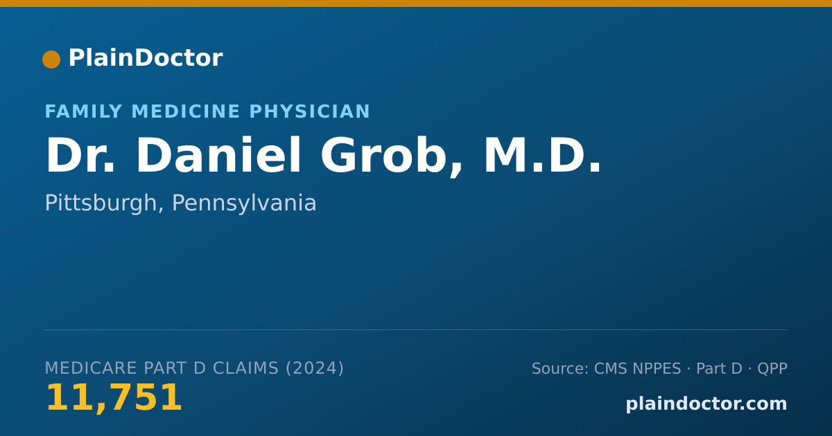Shareable card for Daniel Grob, M.D. - Family Medicine Physician, Pittsburgh, PA