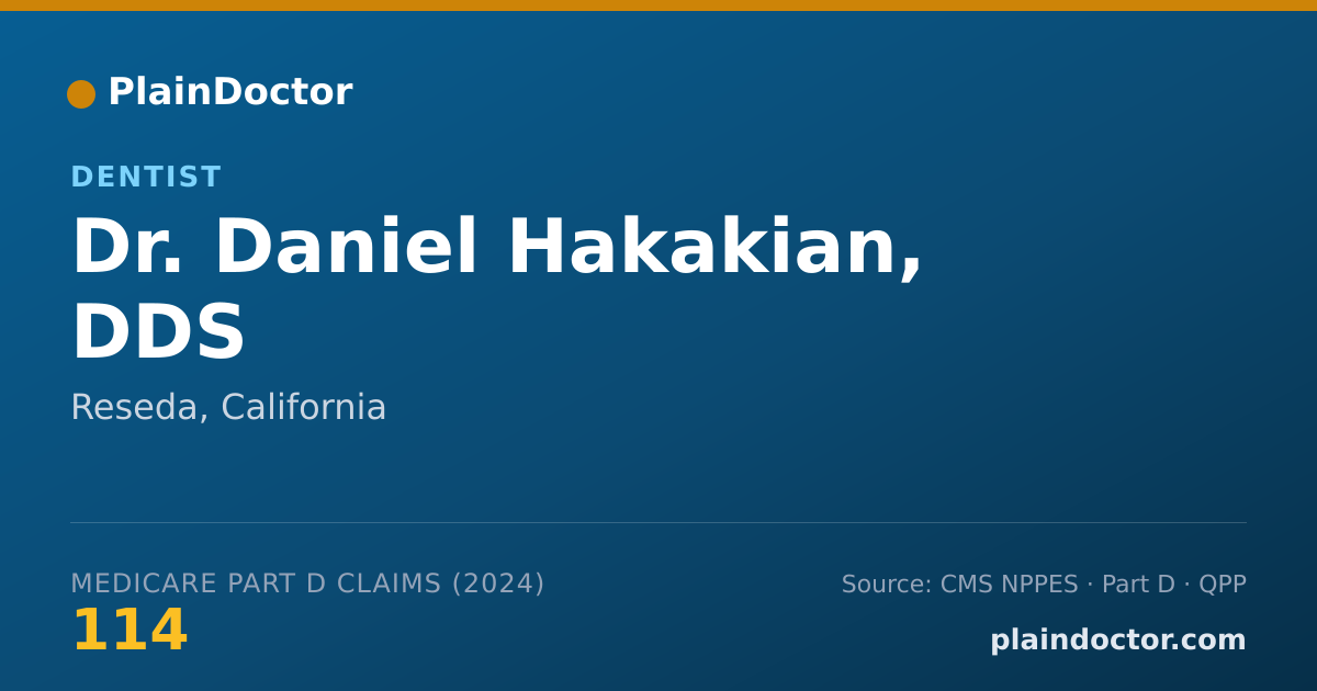 Shareable card for Daniel Hakakian, DDS - Dentist, Reseda, CA