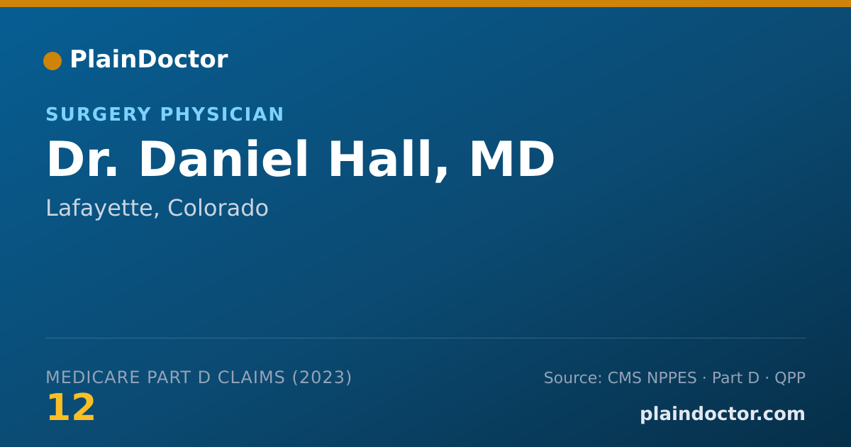 Shareable card for Daniel Hall, MD - Surgery Physician, Lafayette, CO