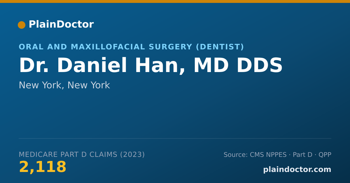 Shareable card for Daniel Han, MD DDS - Oral and Maxillofacial Surgery (Dentist), New York, NY