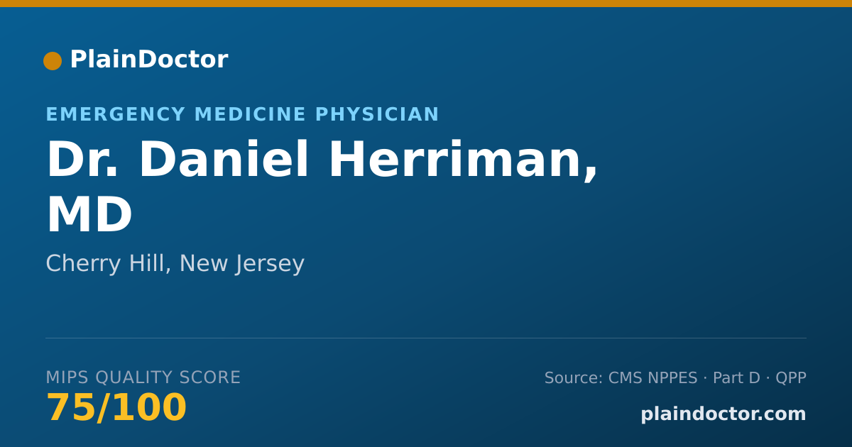 Shareable card for Daniel Herriman, MD - Emergency Medicine Physician, Cherry Hill, NJ