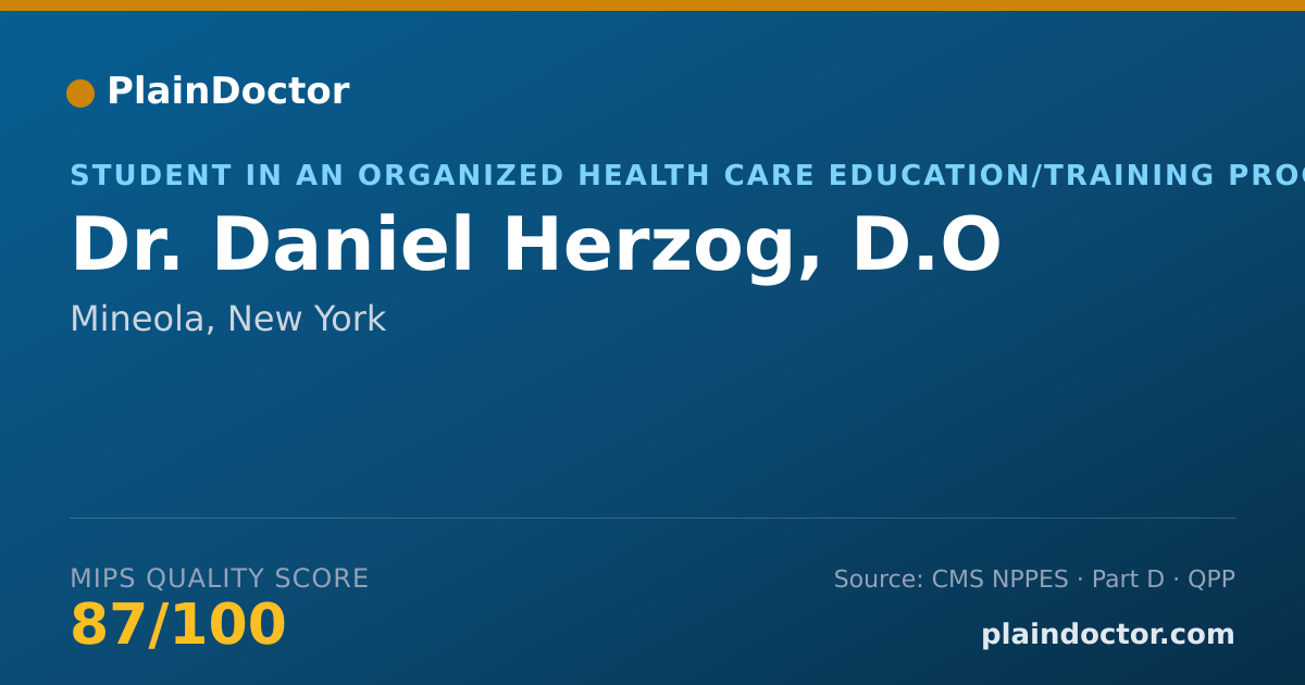 Shareable card for Daniel Herzog, D.O - Student in an Organized Health Care Education/Training Program, Mineola, NY