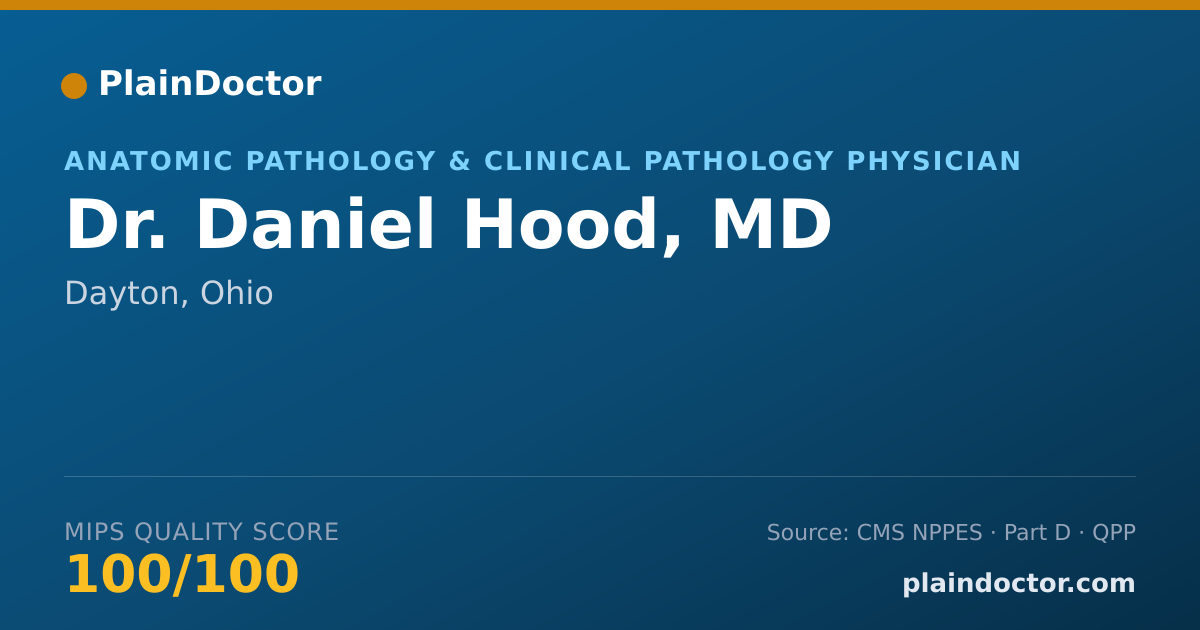 Shareable card for Daniel Hood, MD - Anatomic Pathology & Clinical Pathology Physician, Dayton, OH