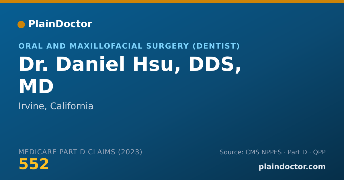 Shareable card for Daniel Hsu, DDS, MD - Oral and Maxillofacial Surgery (Dentist), Irvine, CA