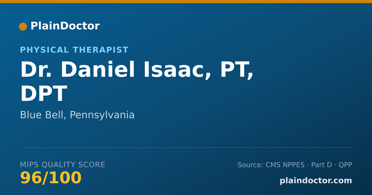 Shareable card for Daniel Isaac, PT, DPT - Physical Therapist, Blue Bell, PA