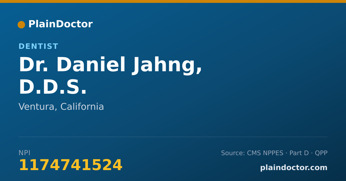 Shareable card for Daniel Jahng, D.D.S. - Dentist, Ventura, CA