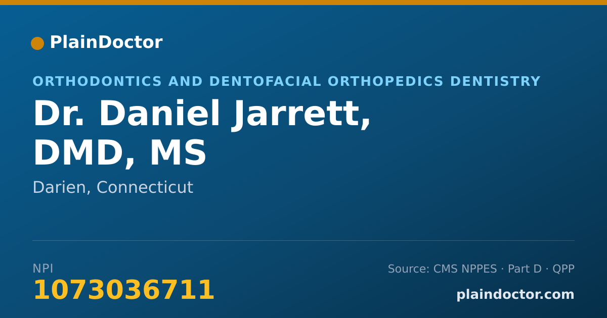 Shareable card for Daniel Jarrett, DMD, MS - Orthodontics and Dentofacial Orthopedics Dentistry, Darien, CT