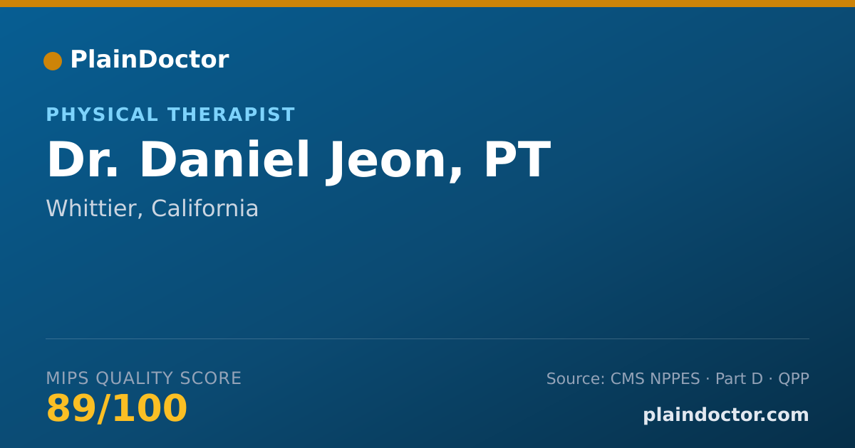Shareable card for Daniel Jeon, PT - Physical Therapist, Whittier, CA