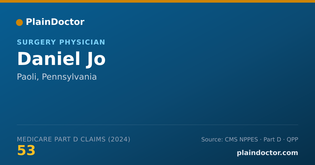 Shareable card for Daniel Jo - Surgery Physician, Paoli, PA