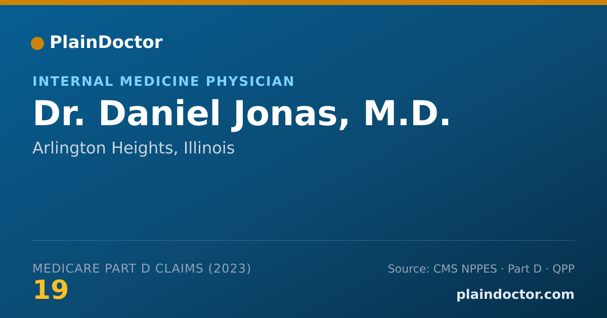 Shareable card for Daniel Jonas, M.D. - Internal Medicine Physician, Arlington Heights, IL