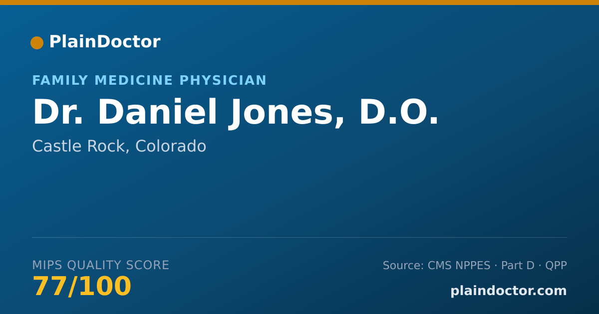 Shareable card for Daniel Jones, D.O. - Family Medicine Physician, Castle Rock, CO
