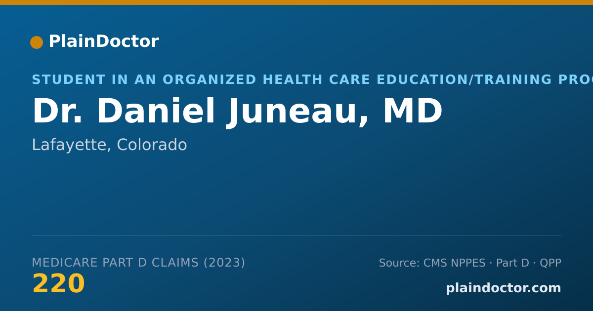 Shareable card for Daniel Juneau, MD - Student in an Organized Health Care Education/Training Program, Lafayette, CO