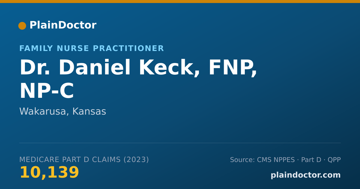 Shareable card for Daniel Keck, FNP, NP-C - Family Nurse Practitioner, Wakarusa, KS