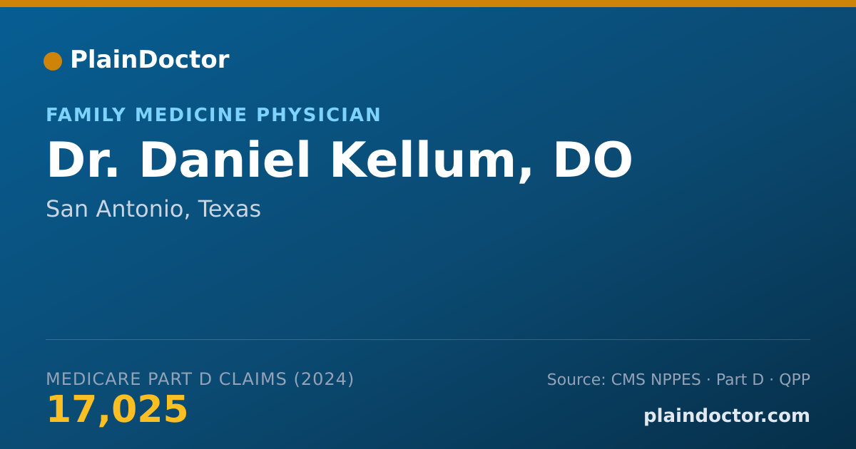 Shareable card for Daniel Kellum, DO - Family Medicine Physician, San Antonio, TX