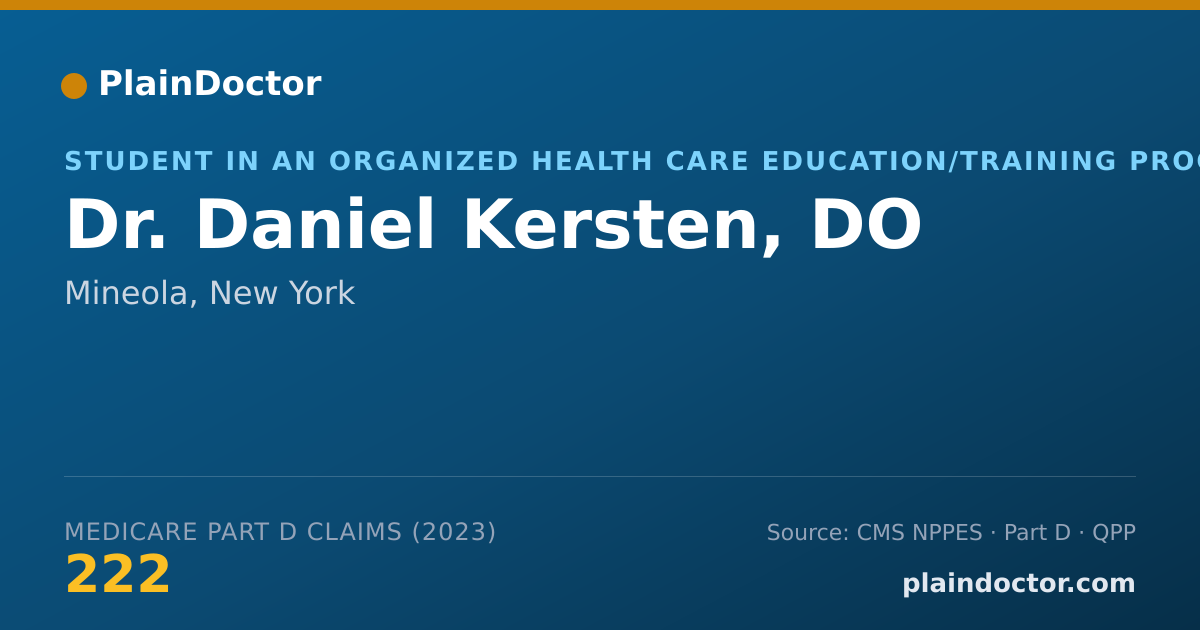 Shareable card for Daniel Kersten, DO - Student in an Organized Health Care Education/Training Program, Mineola, NY