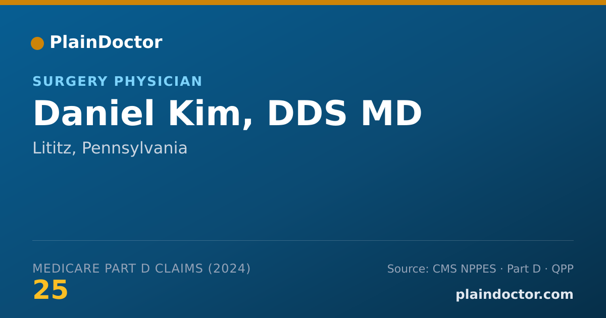 Shareable card for Daniel Kim, DDS MD - Surgery Physician, Lititz, PA