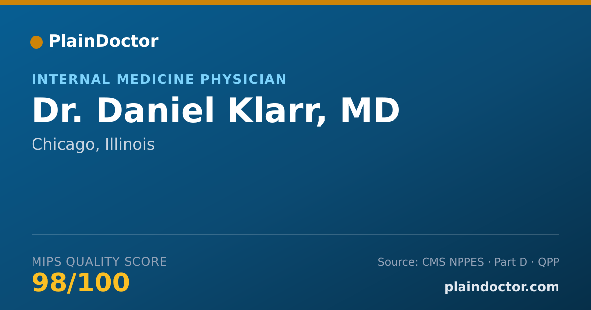 Shareable card for Daniel Klarr, MD - Internal Medicine Physician, Chicago, IL