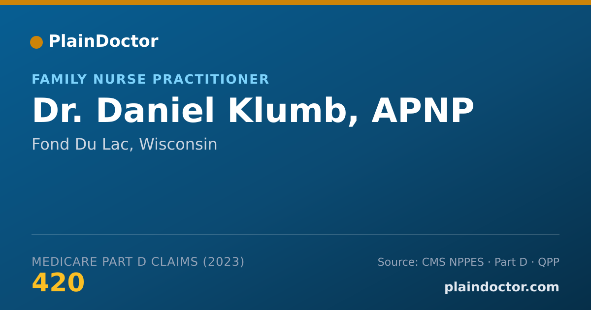 Shareable card for Daniel Klumb, APNP - Family Nurse Practitioner, Fond Du Lac, WI