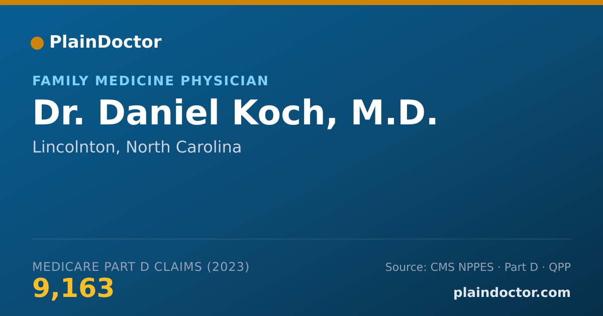 Shareable card for Daniel Koch, M.D. - Family Medicine Physician, Lincolnton, NC