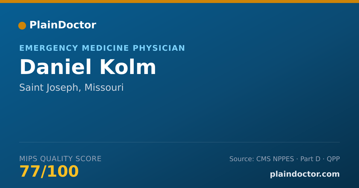 Shareable card for Daniel Kolm - Emergency Medicine Physician, Saint Joseph, MO