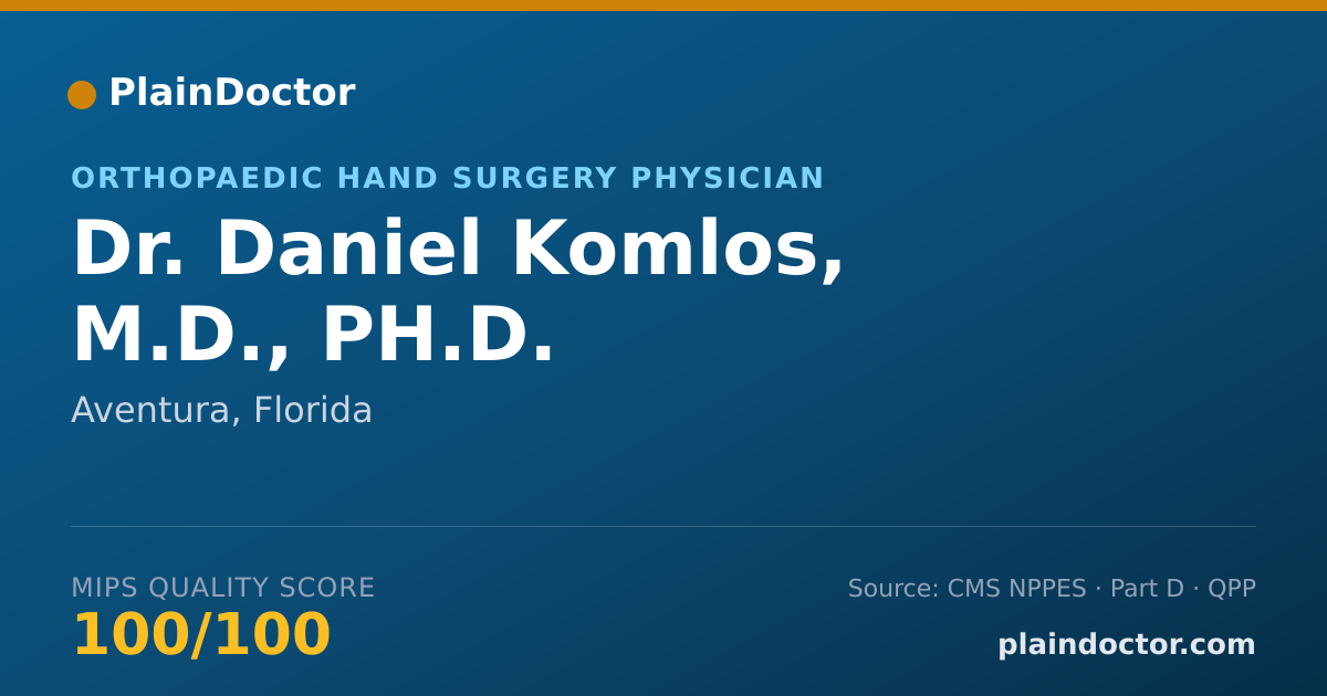 Shareable card for Daniel Komlos, M.D., PH.D. - Orthopaedic Hand Surgery Physician, Aventura, FL