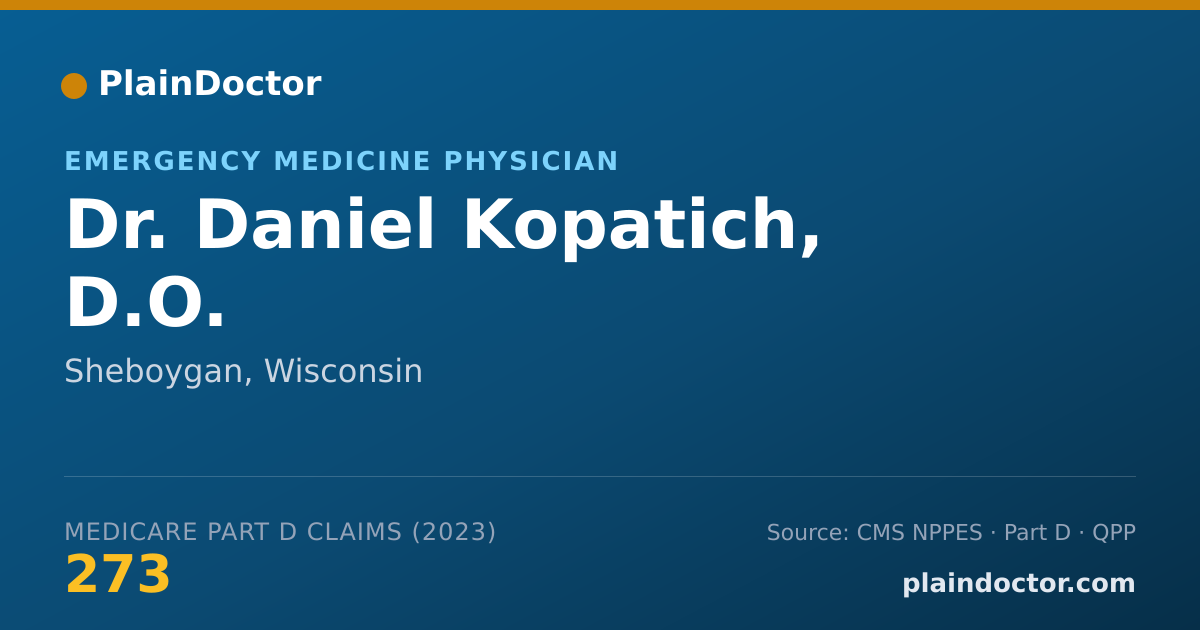 Shareable card for Daniel Kopatich, D.O. - Emergency Medicine Physician, Sheboygan, WI