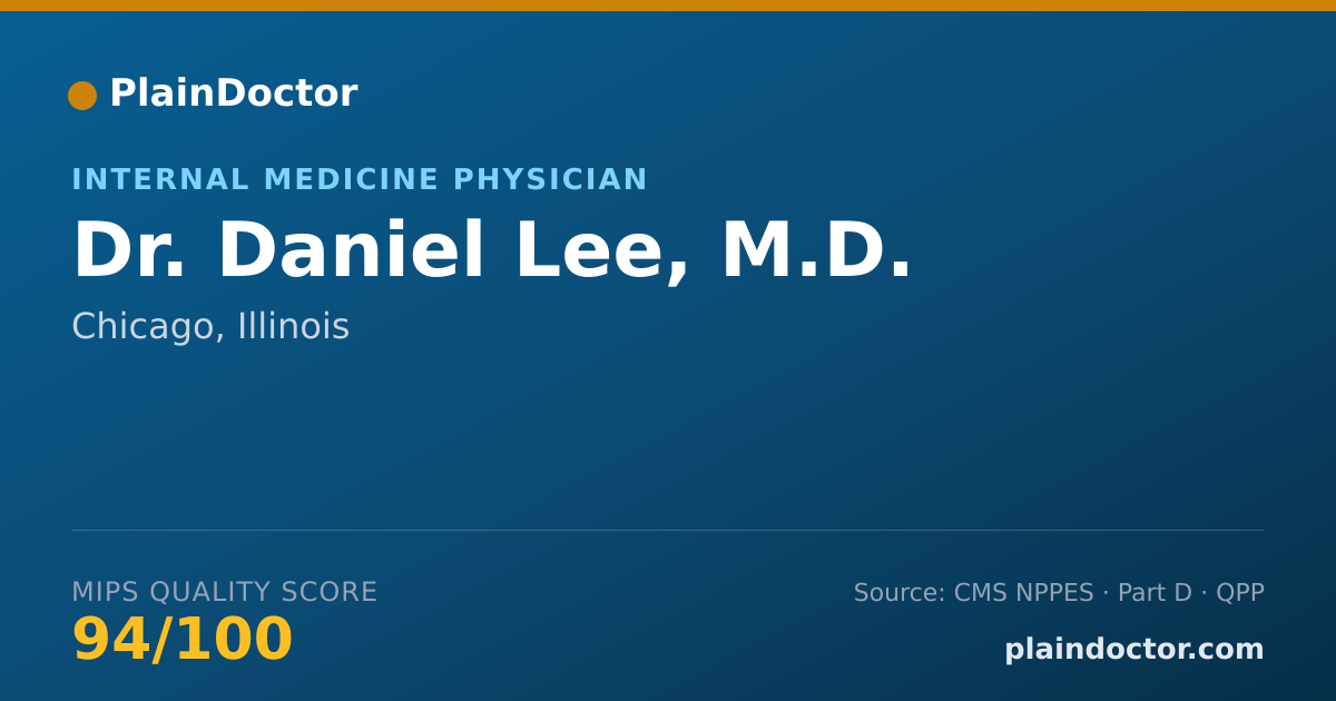 Shareable card for Daniel Lee, M.D. - Internal Medicine Physician, Chicago, IL