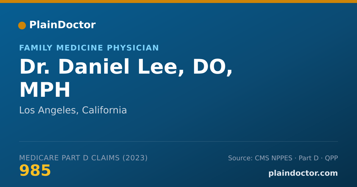 Shareable card for Daniel Lee, DO, MPH - Family Medicine Physician, Los Angeles, CA