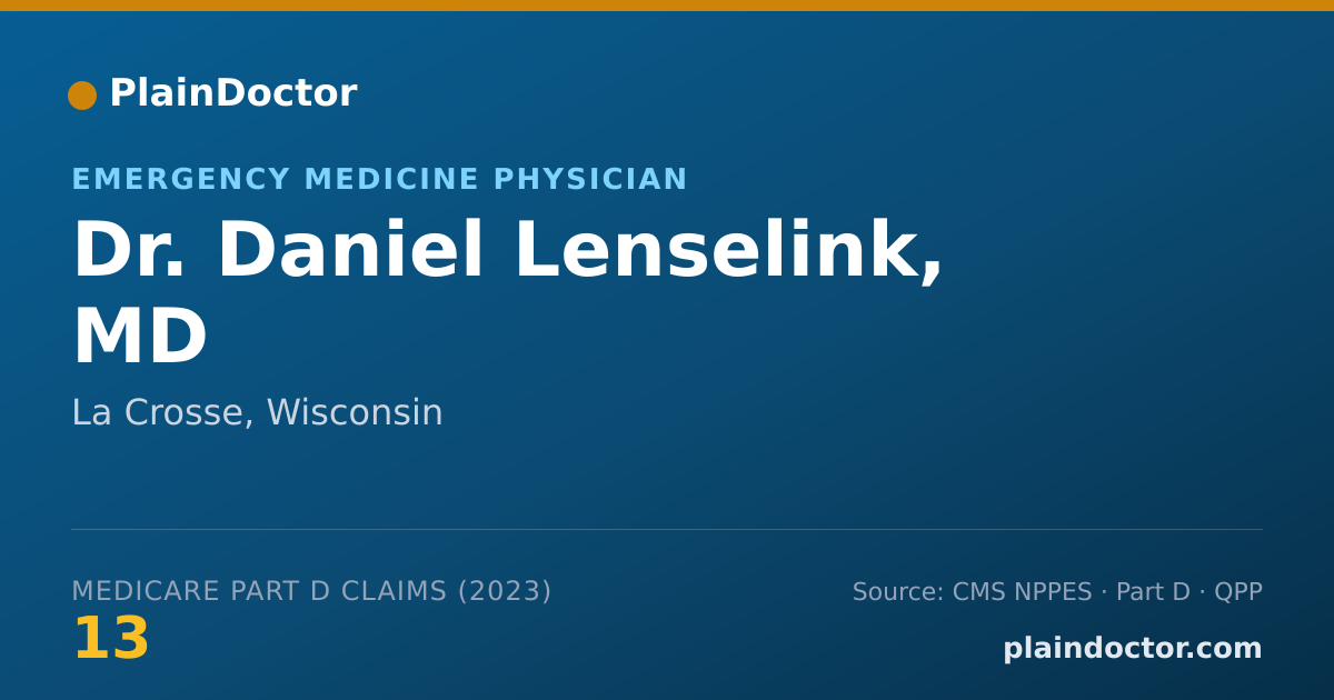 Shareable card for Daniel Lenselink, MD - Emergency Medicine Physician, La Crosse, WI