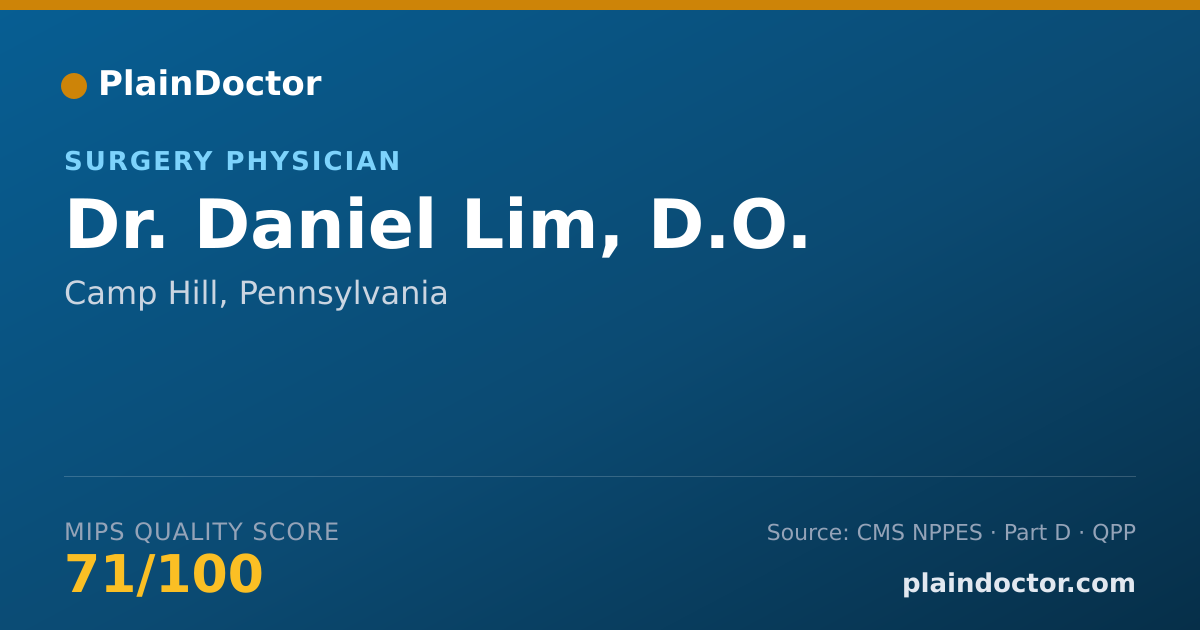 Shareable card for Daniel Lim, D.O. - Surgery Physician, Camp Hill, PA