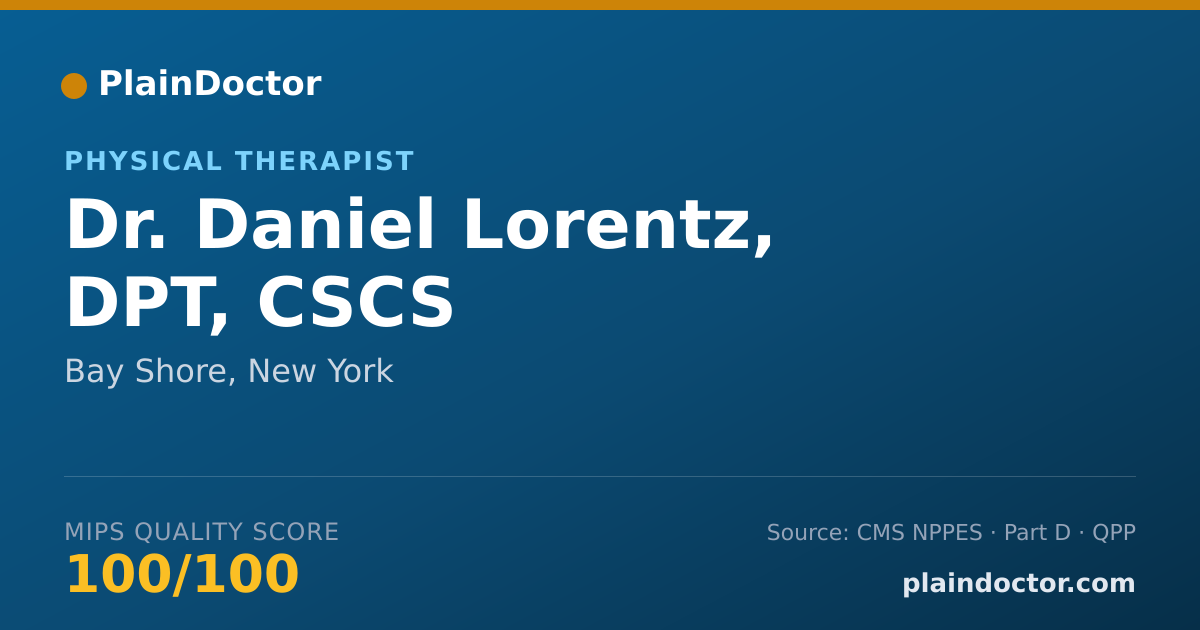 Shareable card for Daniel Lorentz, DPT, CSCS - Physical Therapist, Bay Shore, NY
