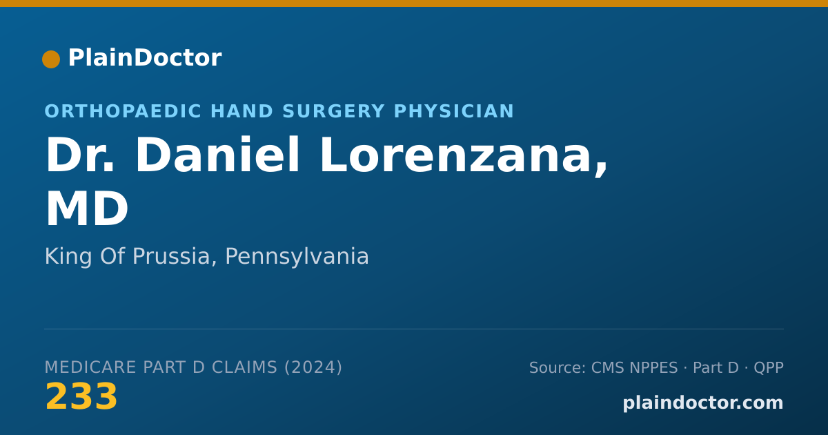 Shareable card for Daniel Lorenzana, MD - Orthopaedic Surgery Physician, King Of Prussia, PA