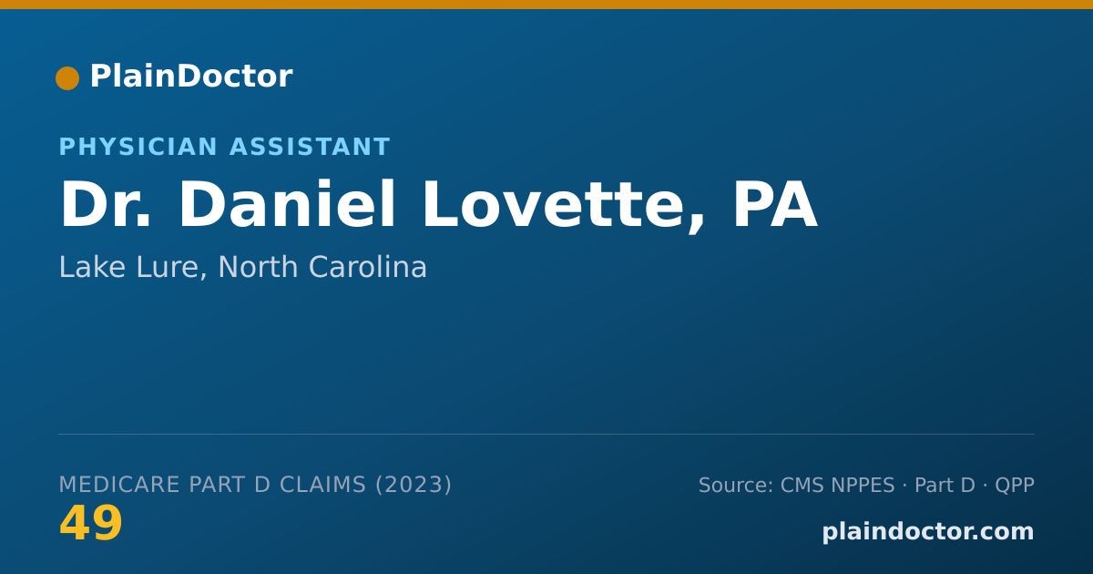 Shareable card for Daniel Lovette, PA - Physician Assistant, Lake Lure, NC