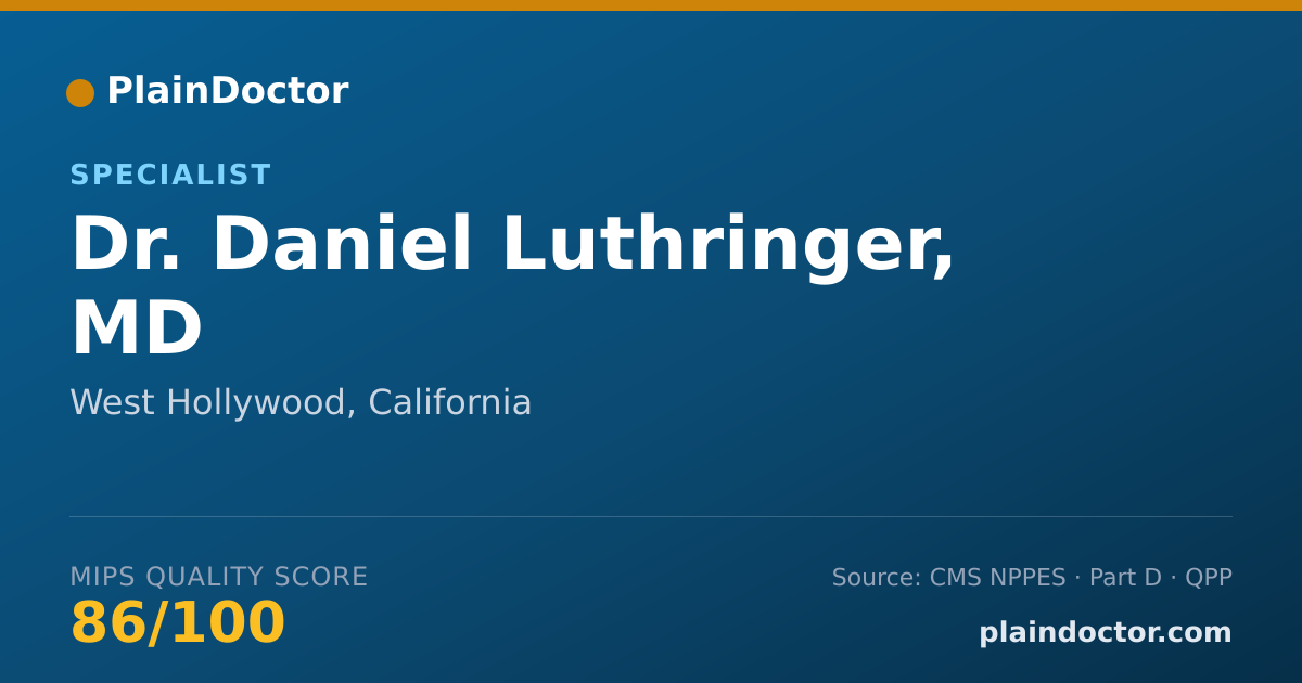 Shareable card for Daniel Luthringer, MD - Specialist, West Hollywood, CA