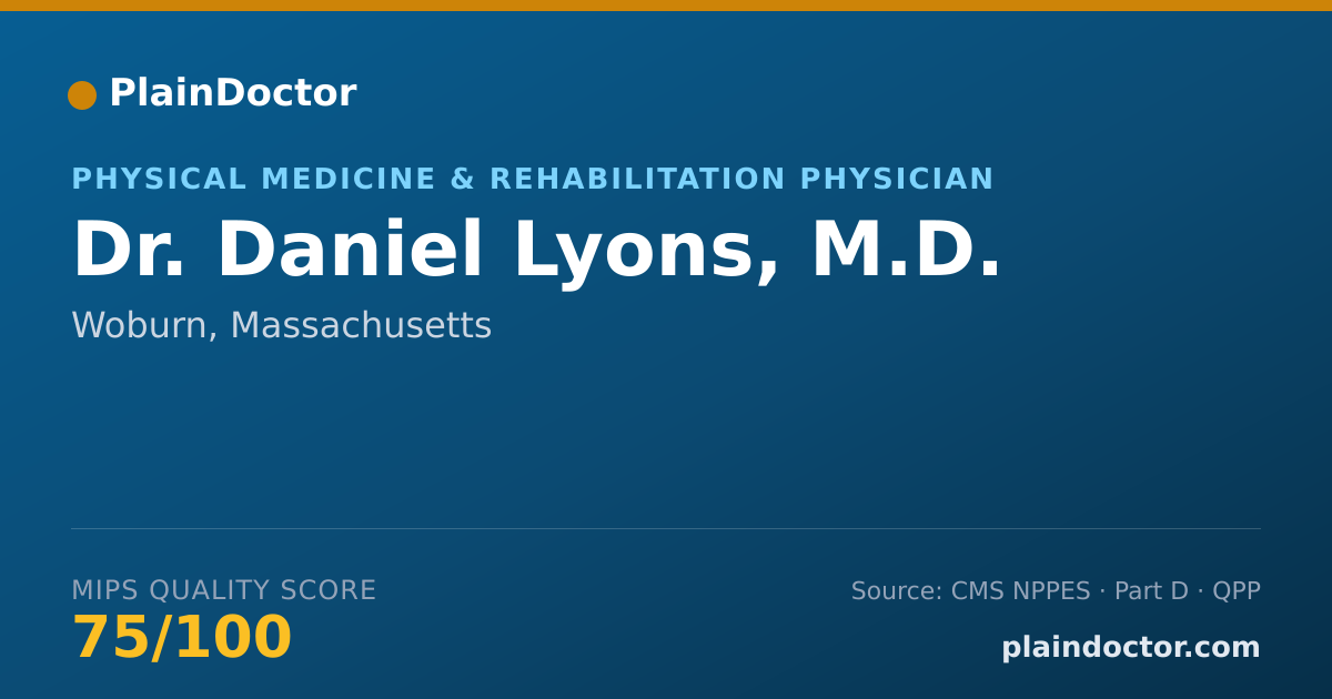 Shareable card for Daniel Lyons, M.D. - Physical Medicine & Rehabilitation Physician, Woburn, MA
