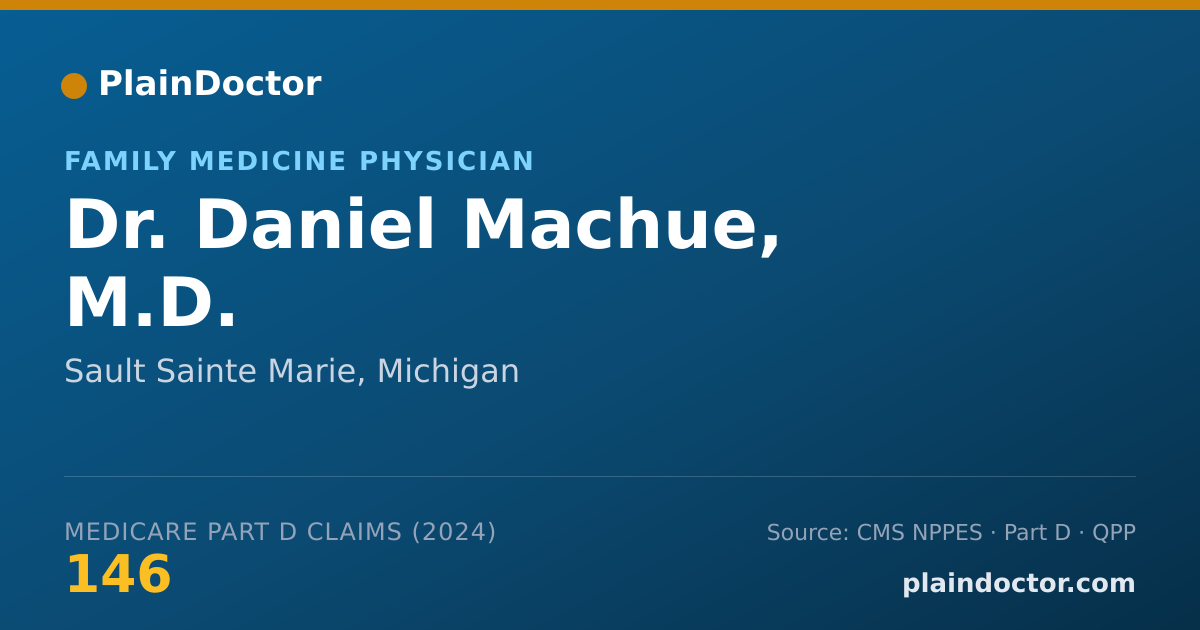 Shareable card for Daniel Machue, M.D. - Family Medicine Physician, Sault Sainte Marie, MI