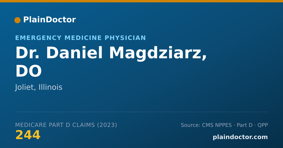 Shareable card for Daniel Magdziarz, DO - Emergency Medicine Physician, Joliet, IL