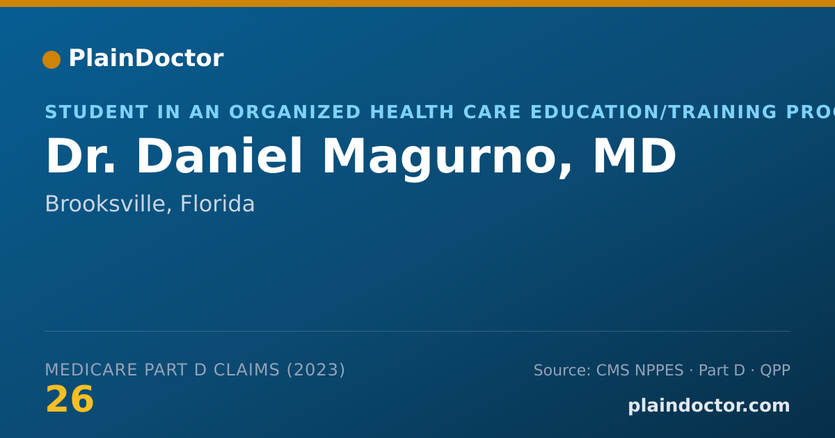 Shareable card for Daniel Magurno, MD - Student in an Organized Health Care Education/Training Program, Brooksville, FL