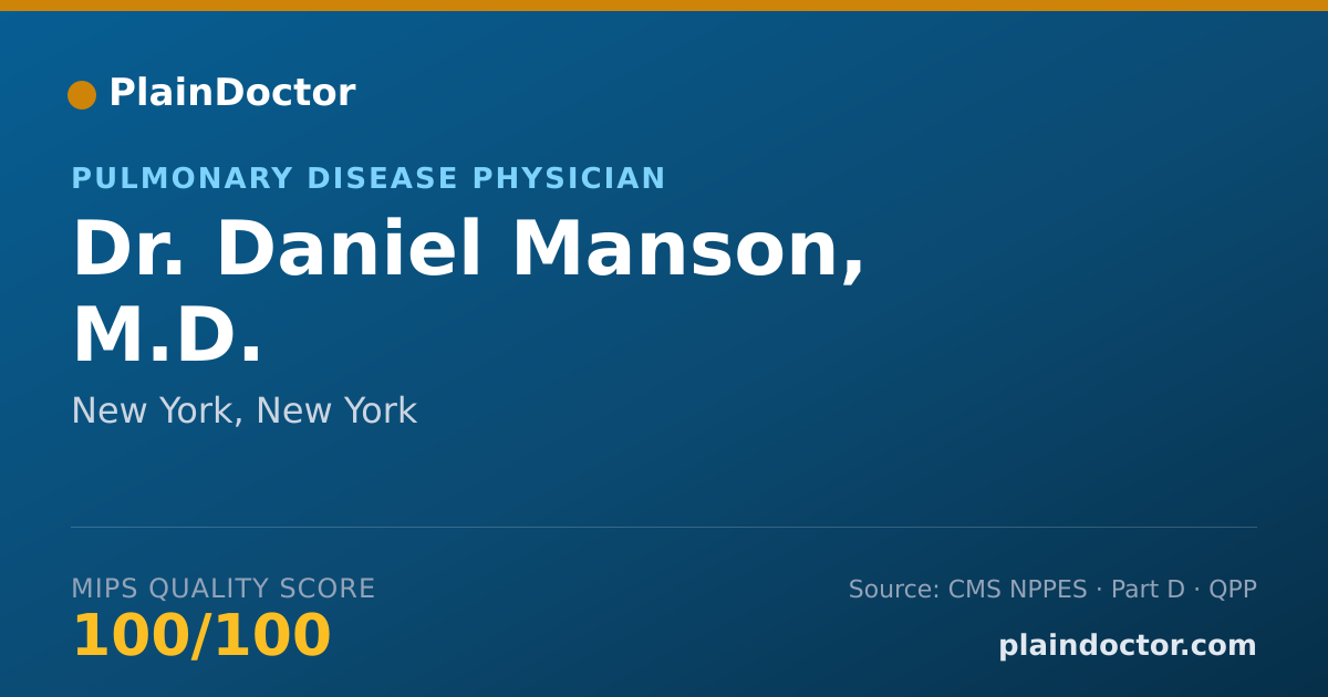 Shareable card for Daniel Manson, M.D. - Internal Medicine Physician, New York, NY