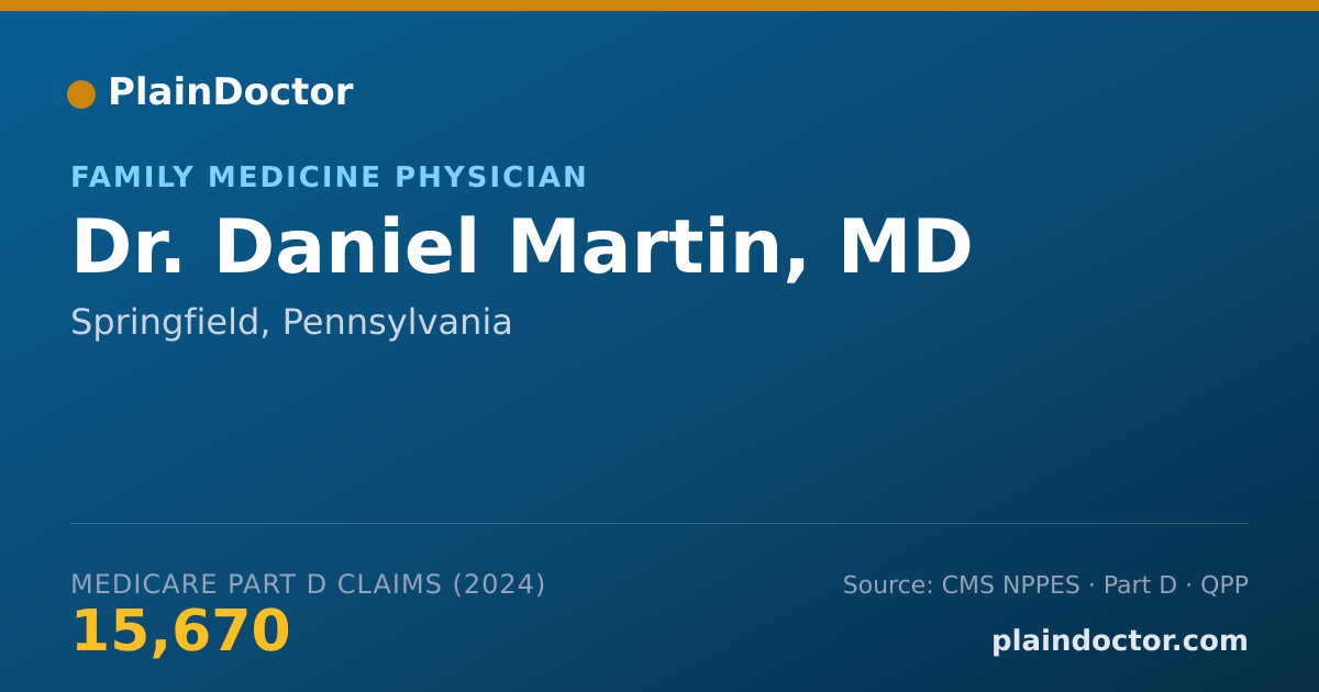 Shareable card for Daniel Martin, MD - Family Medicine Physician, Springfield, PA