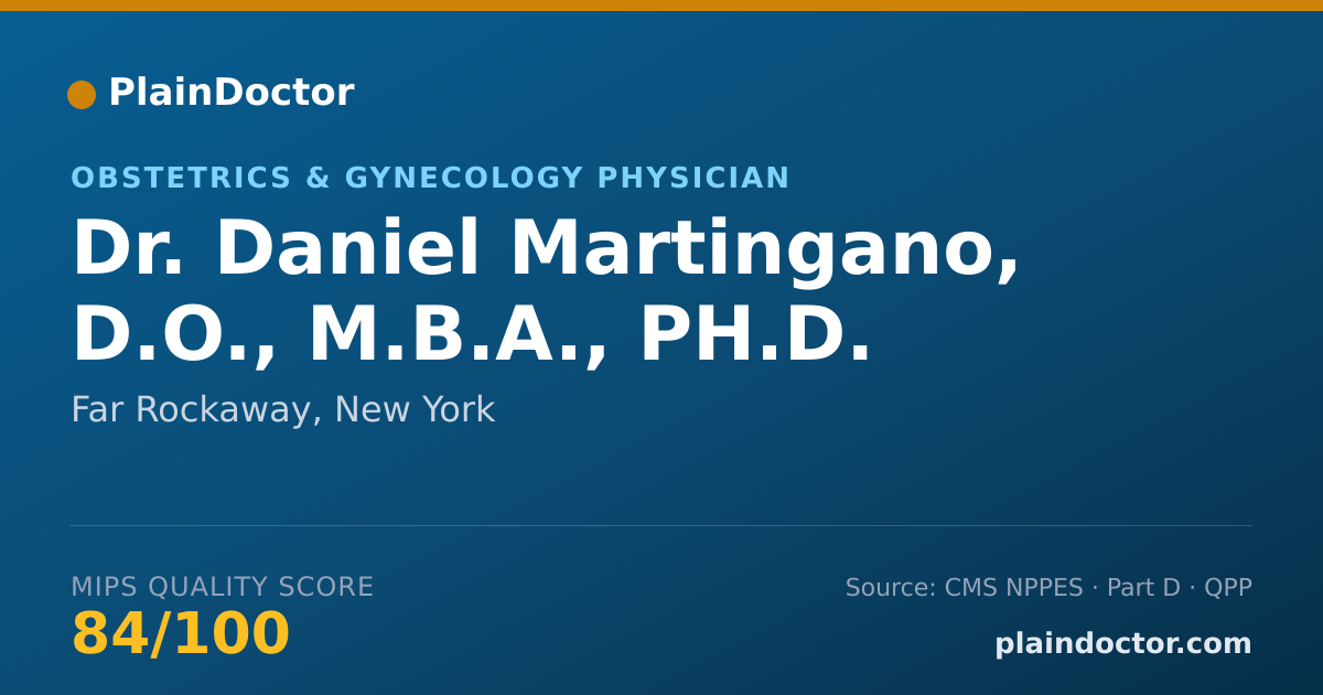 Shareable card for Daniel Martingano, D.O., M.B.A., PH.D. - Obstetrics & Gynecology Physician, Far Rockaway, NY