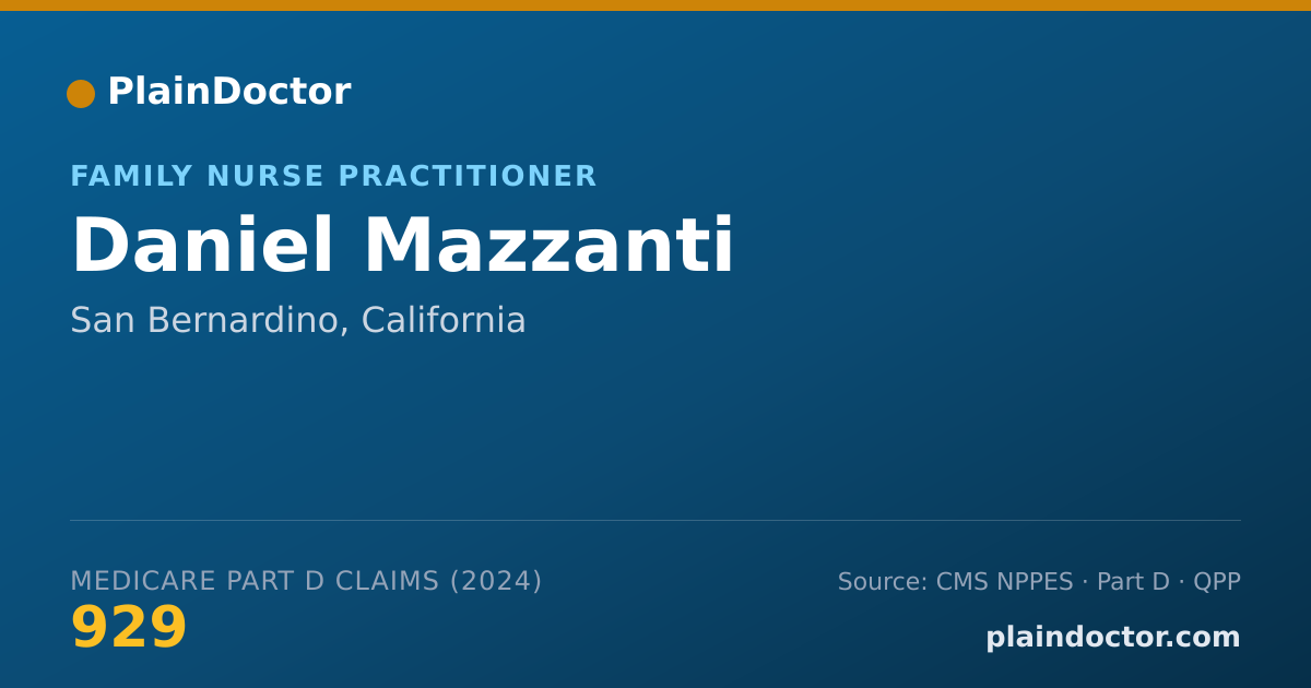 Shareable card for Daniel Mazzanti - Family Nurse Practitioner, San Bernardino, CA
