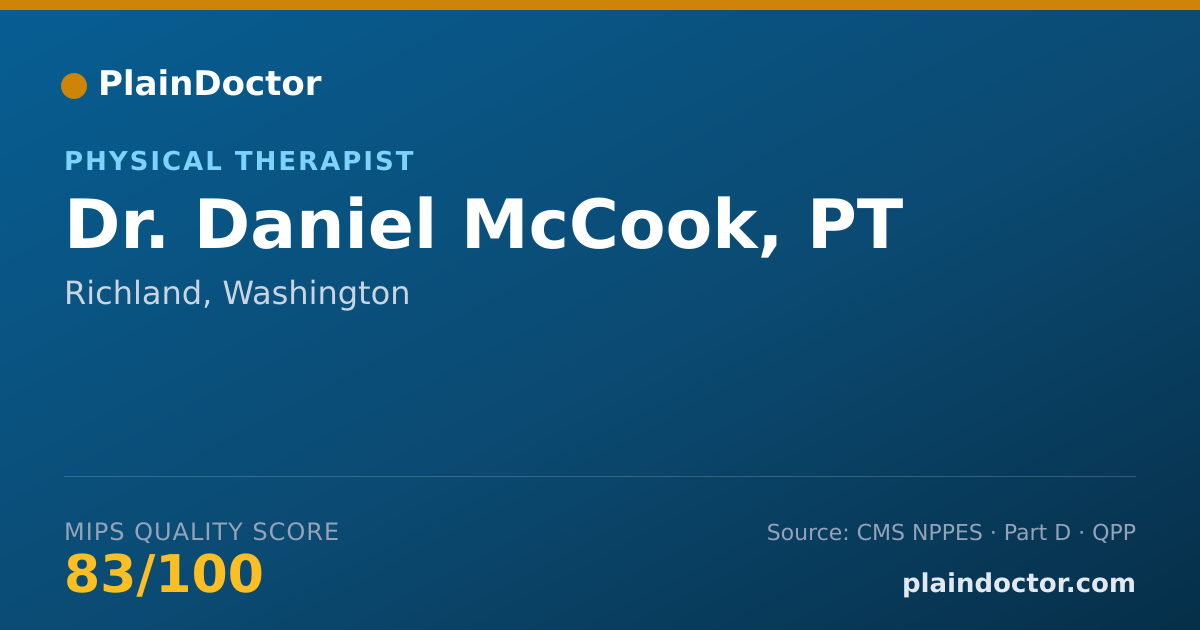 Shareable card for Daniel McCook, PT - Physical Therapist, Richland, WA
