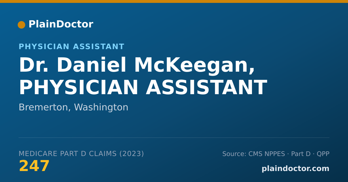 Shareable card for Daniel McKeegan, PHYSICIAN ASSISTANT - Physician Assistant, Bremerton, WA