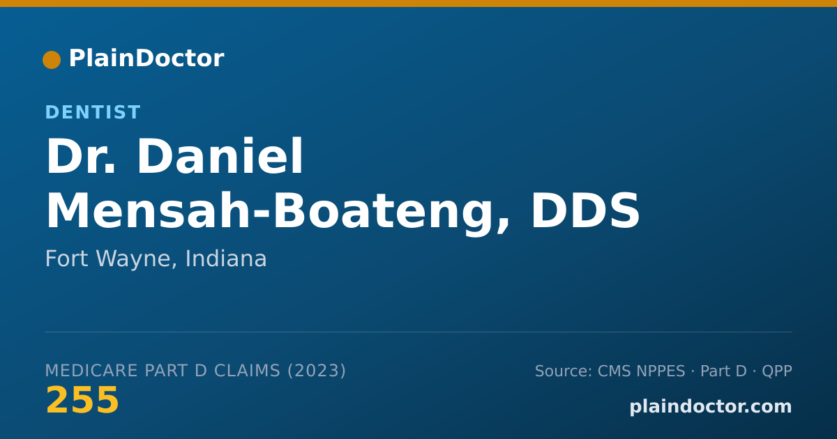 Shareable card for Daniel Mensah-Boateng, DDS - Dentist, Fort Wayne, IN