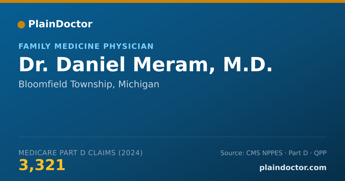 Shareable card for Daniel Meram, M.D. - Family Medicine Physician, Bloomfield Township, MI
