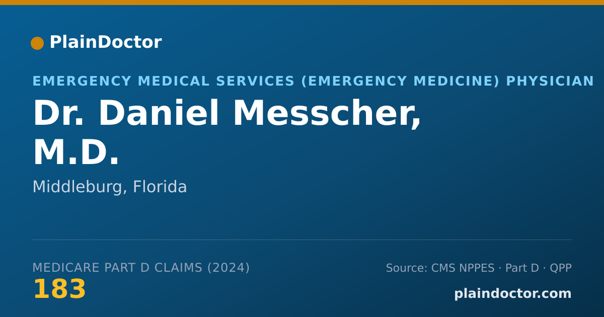 Shareable card for Daniel Messcher, M.D. - Emergency Medical Services (Emergency Medicine) Physician, Middleburg, FL