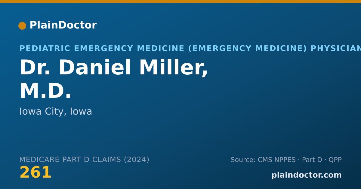 Shareable card for Daniel Miller, M.D. - Pediatric Emergency Medicine (Emergency Medicine) Physician, Iowa City, IA