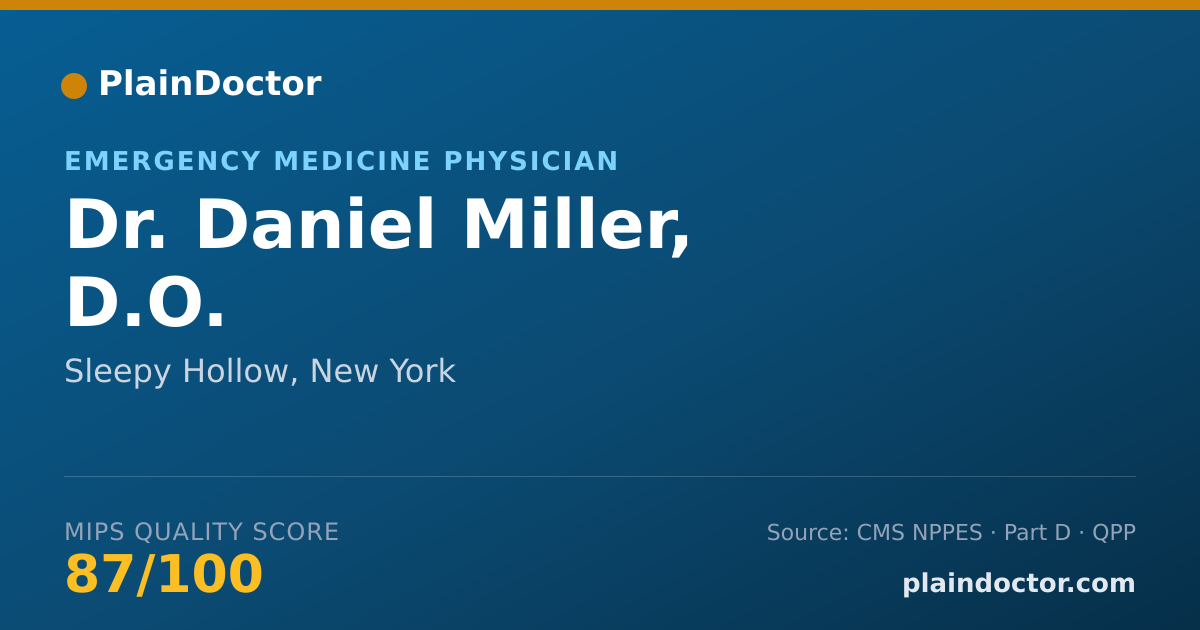Shareable card for Daniel Miller, D.O. - Emergency Medicine Physician, Sleepy Hollow, NY