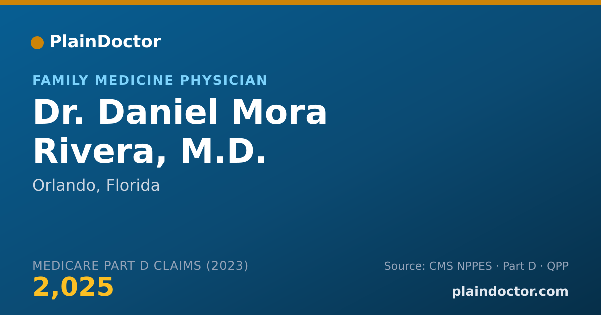 Shareable card for Daniel Mora Rivera, M.D. - Family Medicine Physician, Orlando, FL